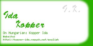 ida kopper business card